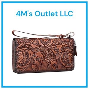 Brown Embossed Leather Wallet